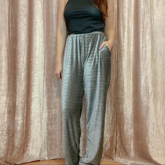 Moss Copenhagen Silver Velvet Pants - Picture 2 of 6